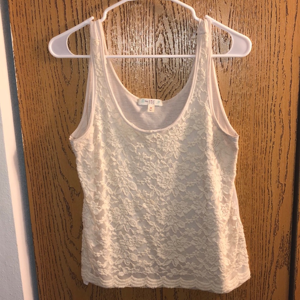 Love, fire Lacy Tank top